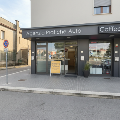 L'immagine generata tramite AI rappresenta un Agenzia di consulenza pratiche auto