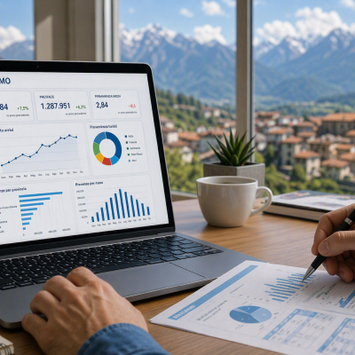 L'immagine generata tramite AI rappresenta le statistiche del turismo